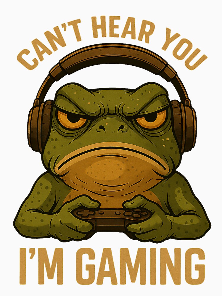 Can’t Hear You I’m Gaming Frog Headphones Funny by cerima