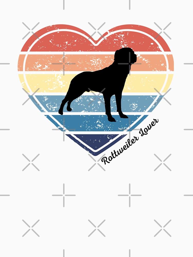 Rottweiler Lover Retro Sunset Heart by Print-A-Joke