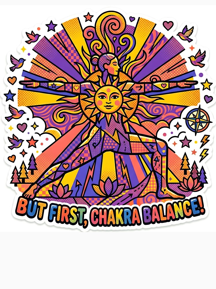 Yoga Pose Pop Art Bold Colorful Wellness Sticker by Poppy Volt