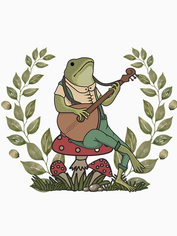 Cute Frog Cottagecore – Playing Banjo by kssmblajenp
