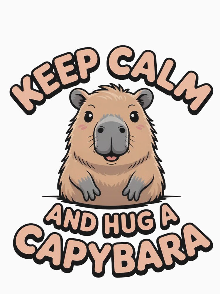 Keep Calm and Hug Capybara by HappyStencil