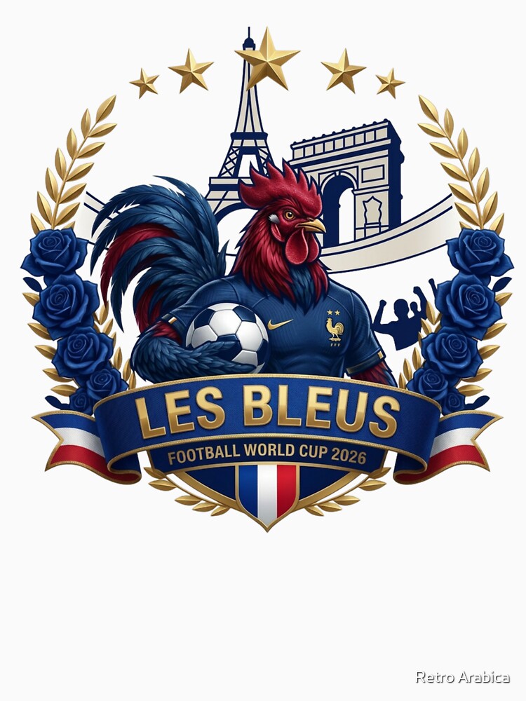 French Rooster Football Fan Crest by Retro Arabica