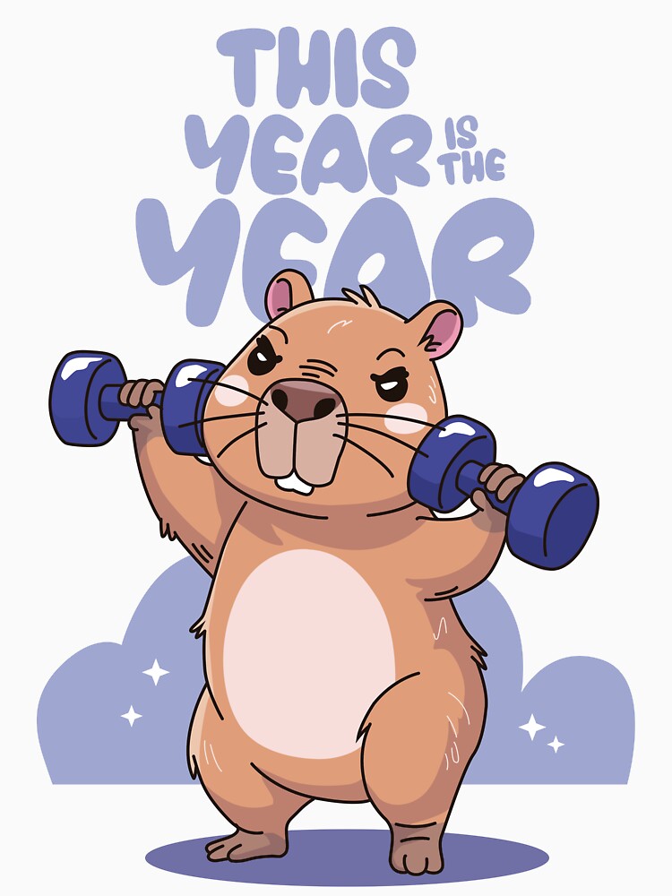 Capybara in Gym Mode, Adorable Training to Stay Fit by Dizartico