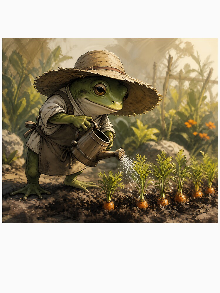 The Vegetable Patch - Cute Cottagecore Frog by bapupa