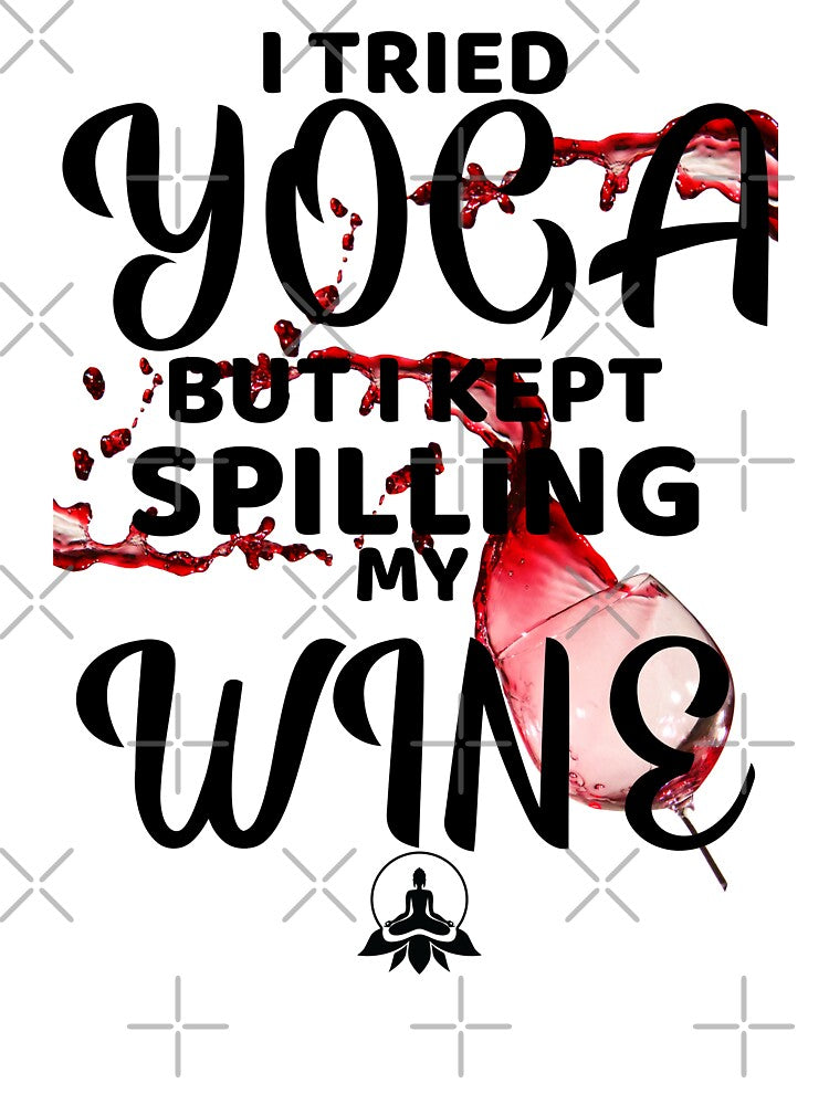 Yoga and Red Wine, Try Yoga, Fitness Fun by BitcoinBros