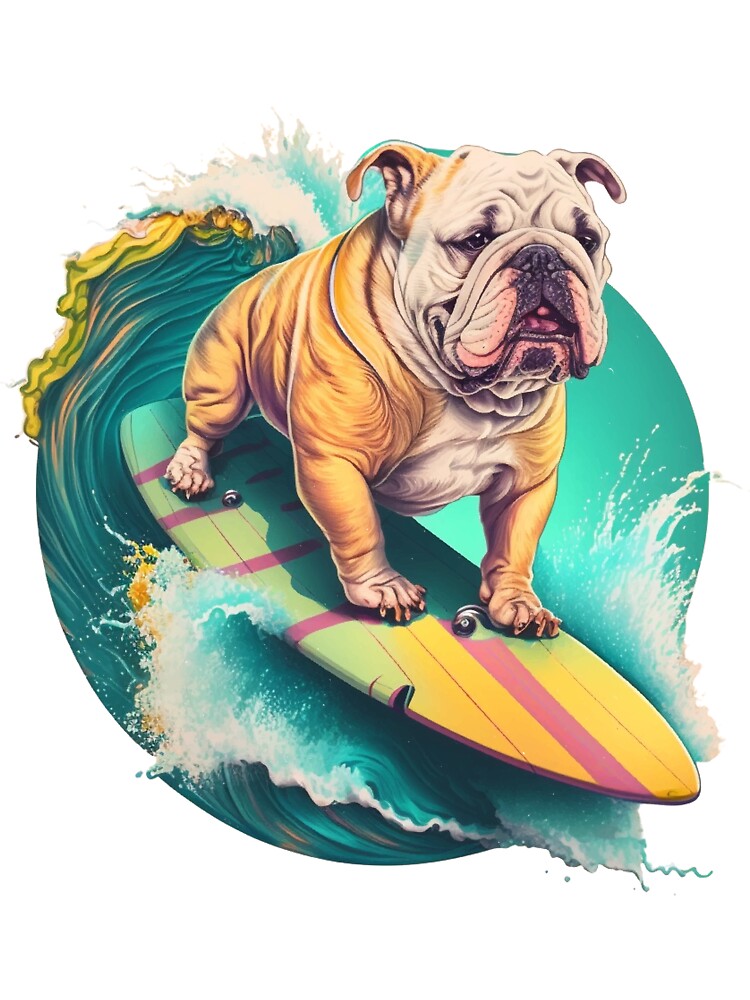 Surfboarding Bulldog by Bill Skraps