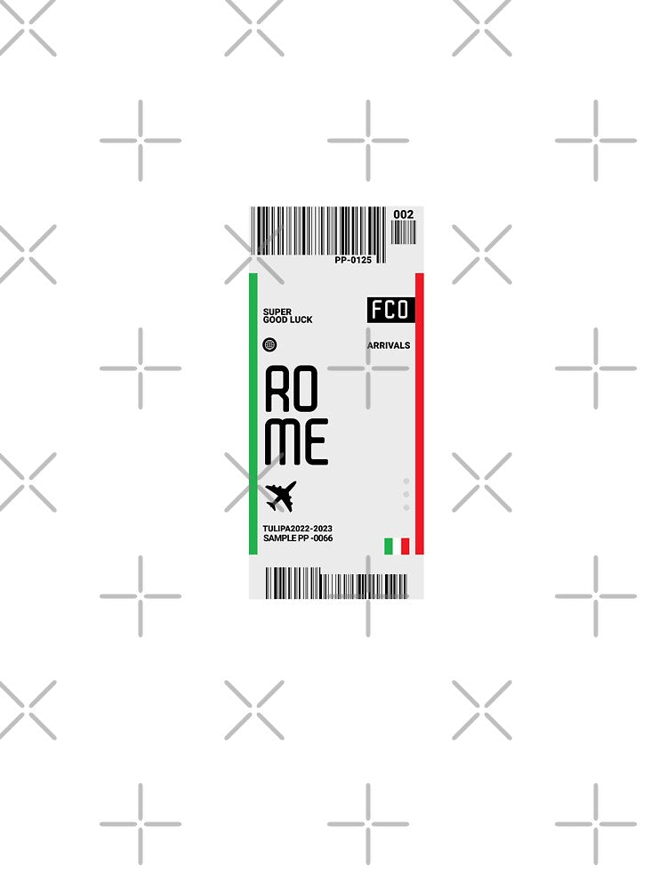 Rome Boarding Pass Italy Travel Ticket by TulipaGraphics