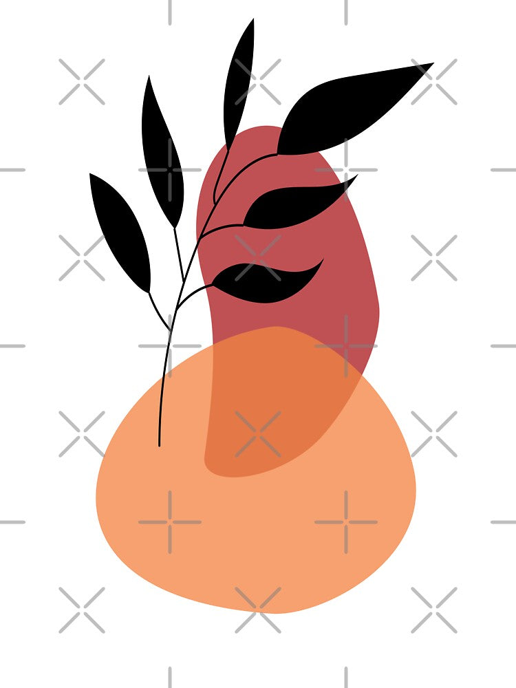 Boho Orange - midcentury modern art prints by sutja