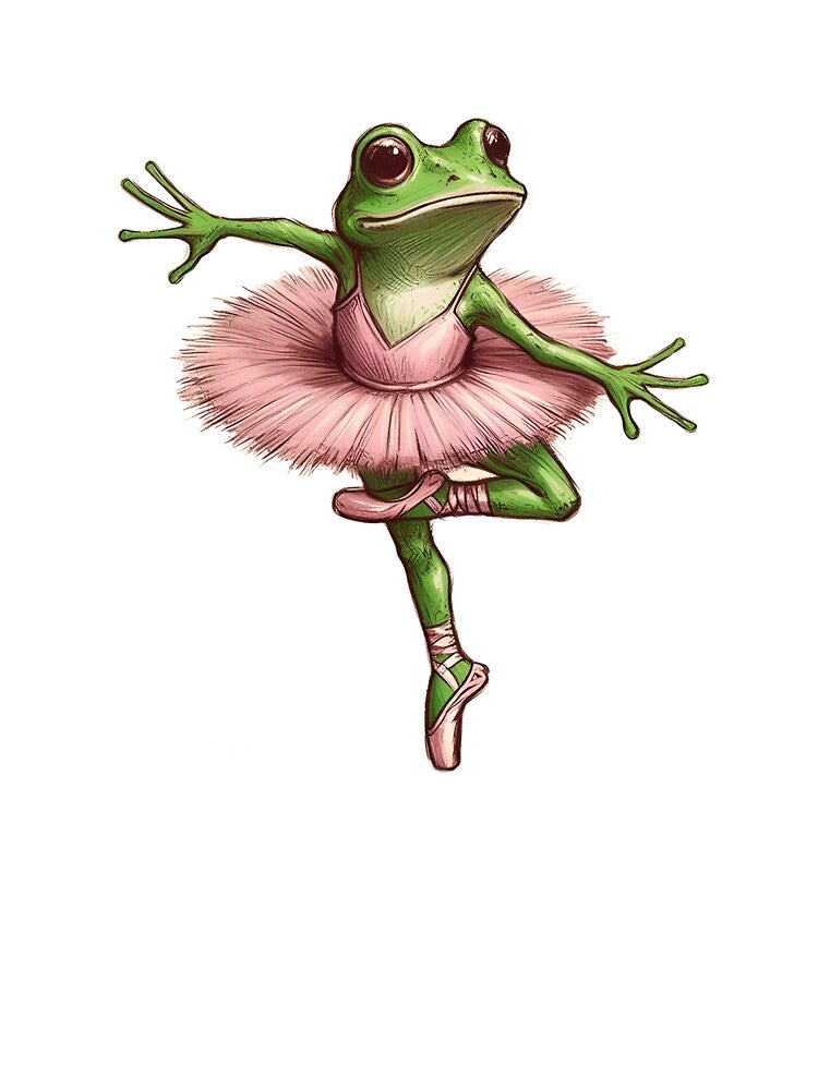 Frog with Mushroom / Cottagecore Frog by Silent.Lines