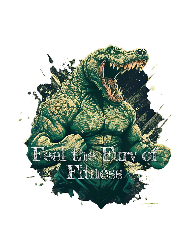 Feel the Fury of FitnessDesignBodybuilding Fitness Gym Workout Exercise Merch Print Design by tengamerx