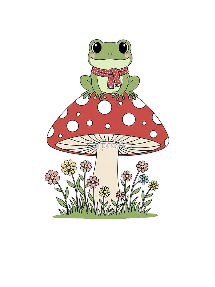 Frog on Mushroom by ZaiproArt