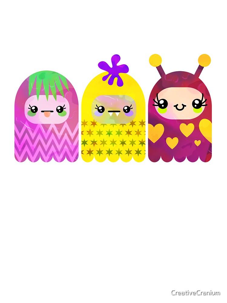 Cute Multicolor Kawaii Alien Dolls by CreativeCranium