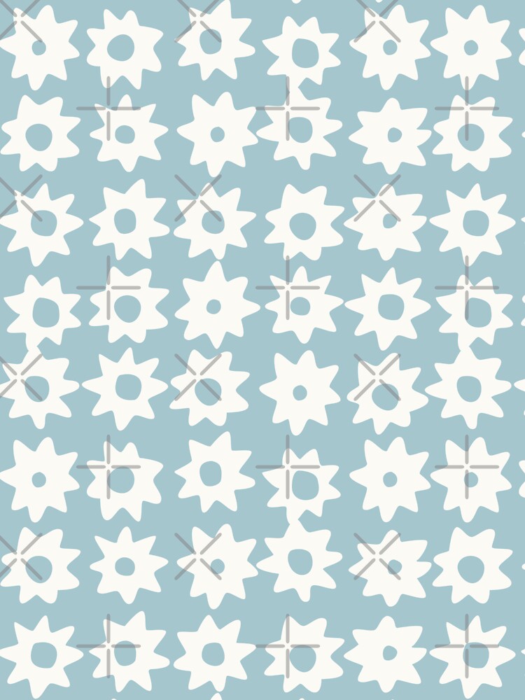 BOHO STAR PATTERN TEAL GREY by blomastudios