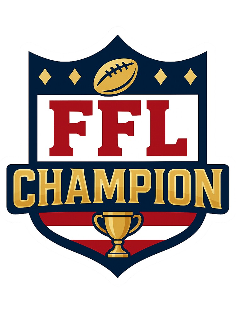 Fantasy Football Champion Sticker | FFL League Winner Trophy Gift Logo by CoachEkong