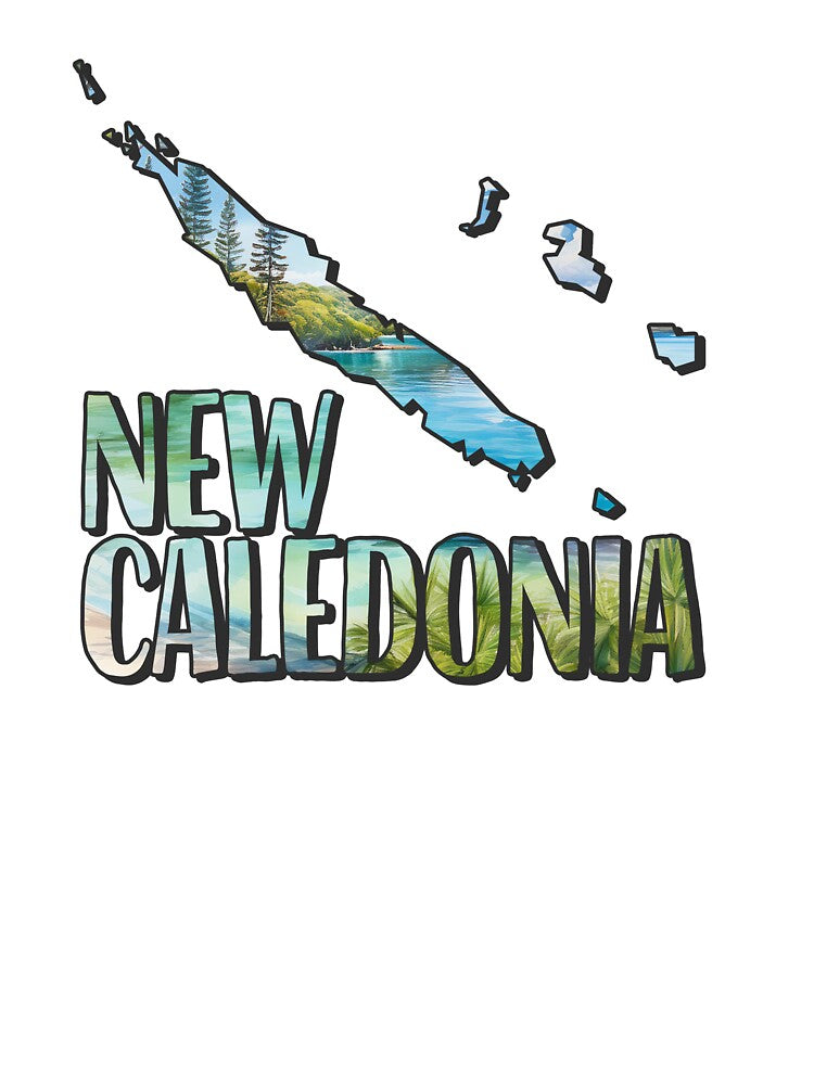 New Caledonia watercolor map by Motivburg