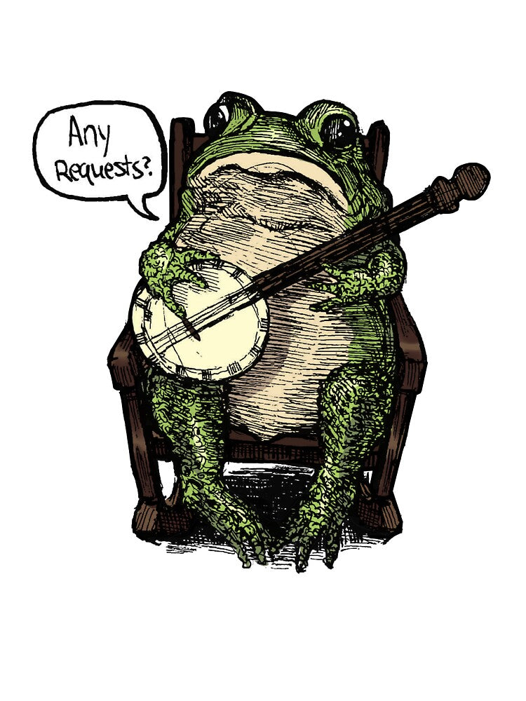 Banjo Frog (Any Requests?) - Cute Vintage Frog Design by PlumeMoth