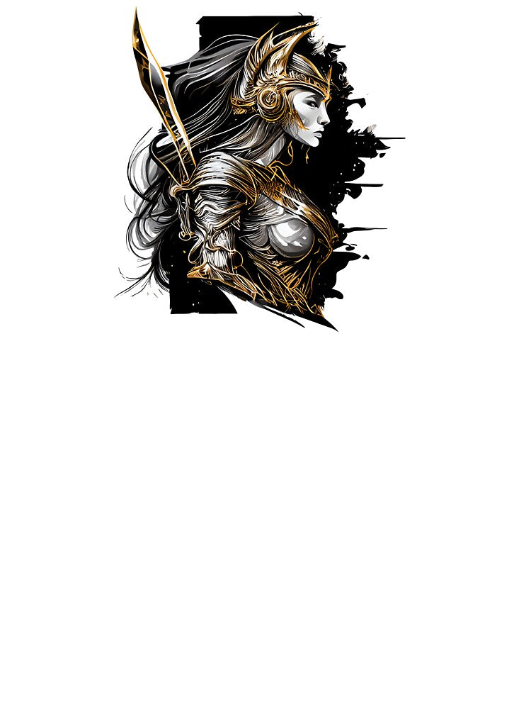 Unleash Your Inner Warrior with Our Black and Gold Fantasy Warrior Woman by ShadowAndSlate