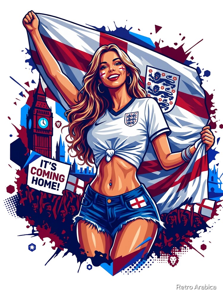 English Football Fan Girl Sticker by Retro Arabica