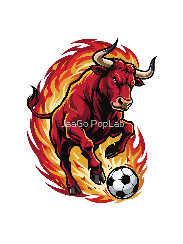 Fiery Spanish Bull Soccer Spirit by JaaGo PopLab