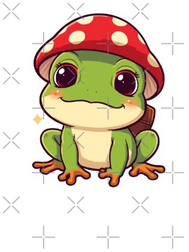Cute Mushroom Frog Kawaii Sticker | Adorable Cottagecore Frog Mascot by Stylestickers55