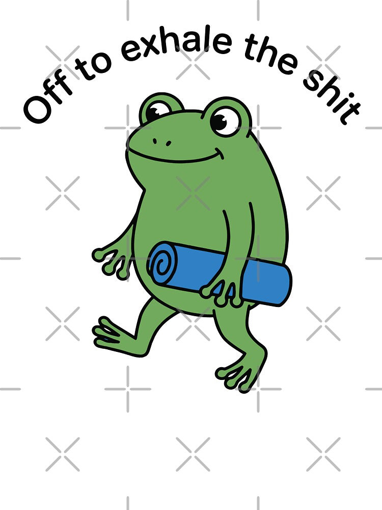 Off to exhale The Shit Funny International Yoga Day Frog Meme by gunaone-design