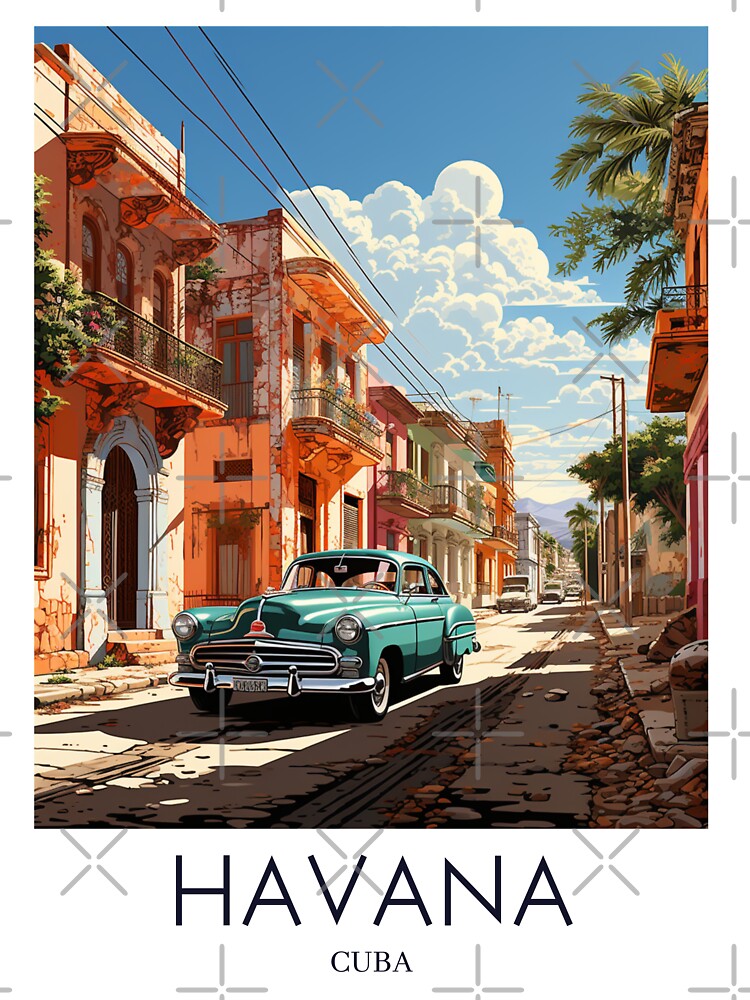 A Pop Art Travel Print of Havana - Cuba by StudioRedKoala