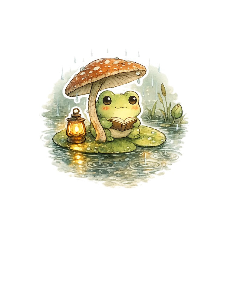 Frog Reading a Book in the Rain by StanzinOldan