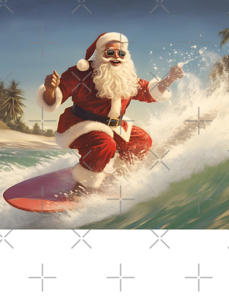 Surfing Christmas Santa Claus Holiday print by dcrc