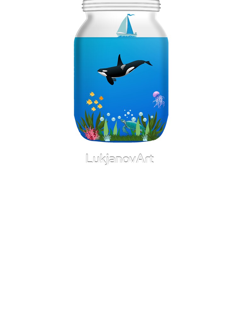 Sea world in a jar - Kawaii by LukjanovArt