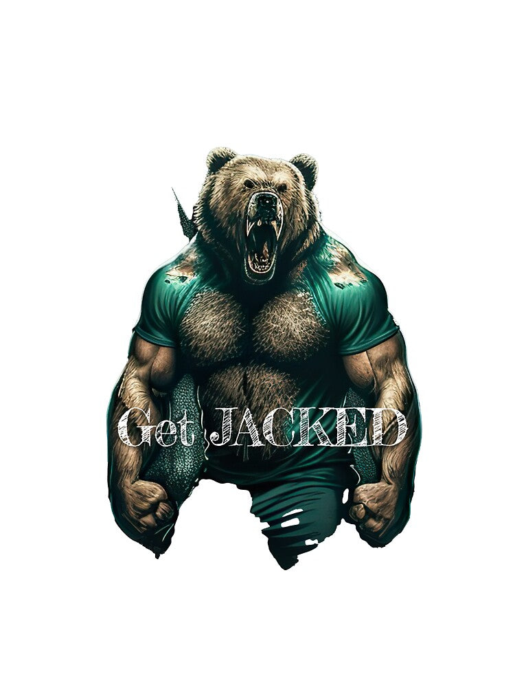 Get JACKED Bodybuilding Fitness Gym Workout Exercise Merch Print  Design by tengamerx