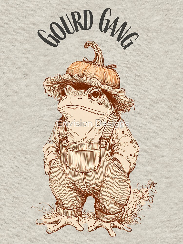 Cottagecore Pumpkin Patch Frog | Gourd Gang Autumn Toad by Envision Designs