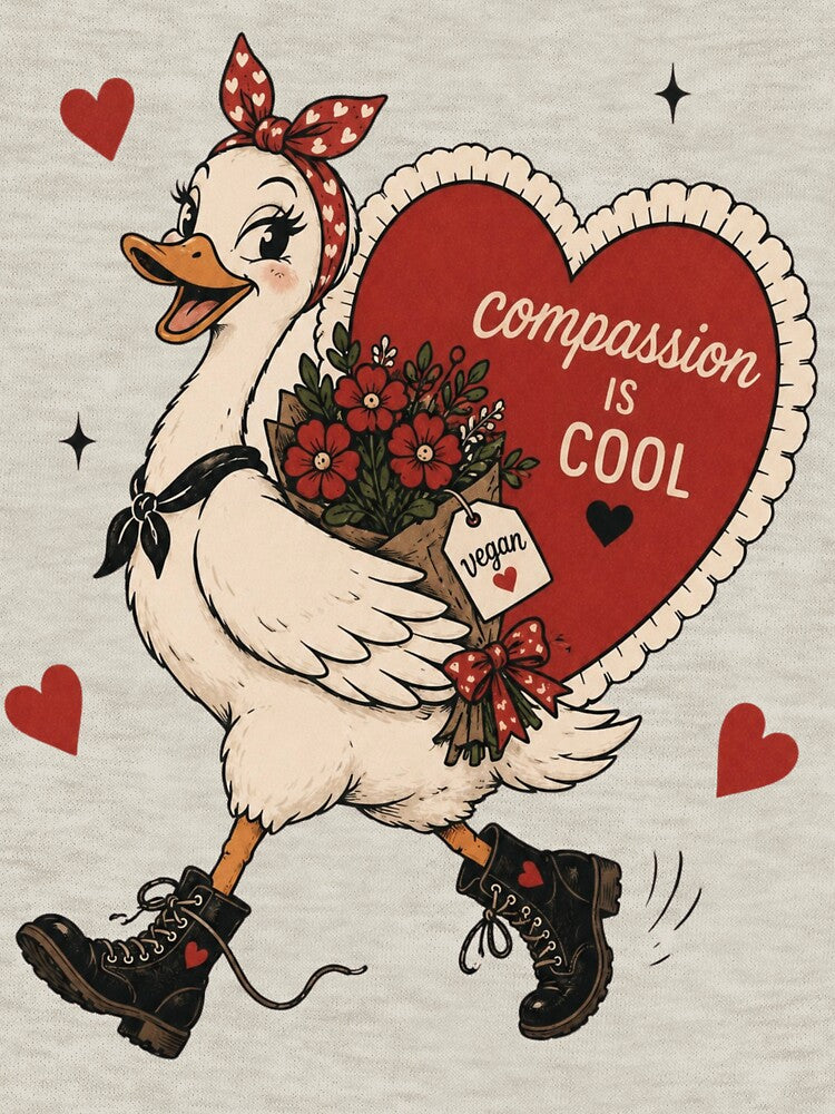 Compassion Is Cool Retro Vegan Duck by *~*MagicCorner*~*