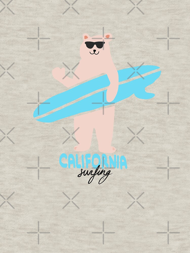 sURfing bear surf California USA surf cool bear handmade by Tropical Blood