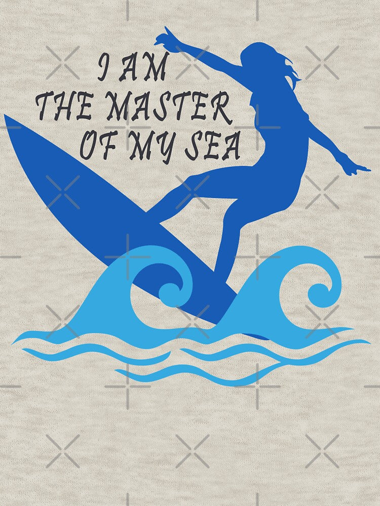 I Am the Master of My Sea – Surfer Quote Ocean Wave Surfing Design by Dimu Co.
