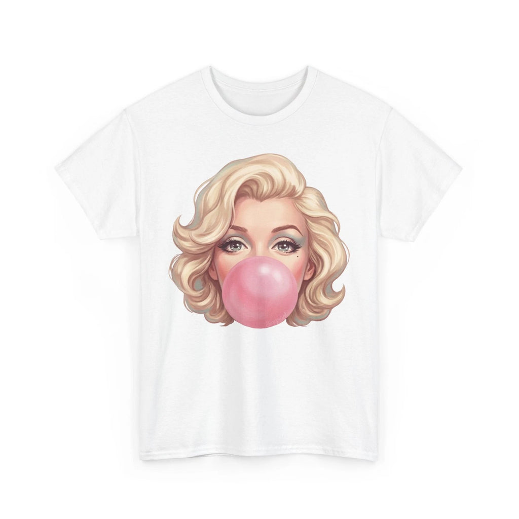 Blonde Icon Blowing Bubble Tee | Retro Pop Art Face Tshirt  4 colors, S to 2XL