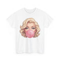 Blonde Icon Blowing Bubble Tee | Retro Pop Art Face Tshirt  4 colors, S to 2XL