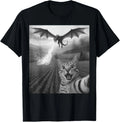 Funny Cat Selfie with Dragon Kawaii Fantasy Creature Art T-Shirt