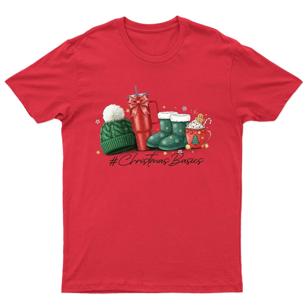 Christmas Basics Holiday Winter T-Shirt Unisex Gift Retro Seasonal Funny Xmas