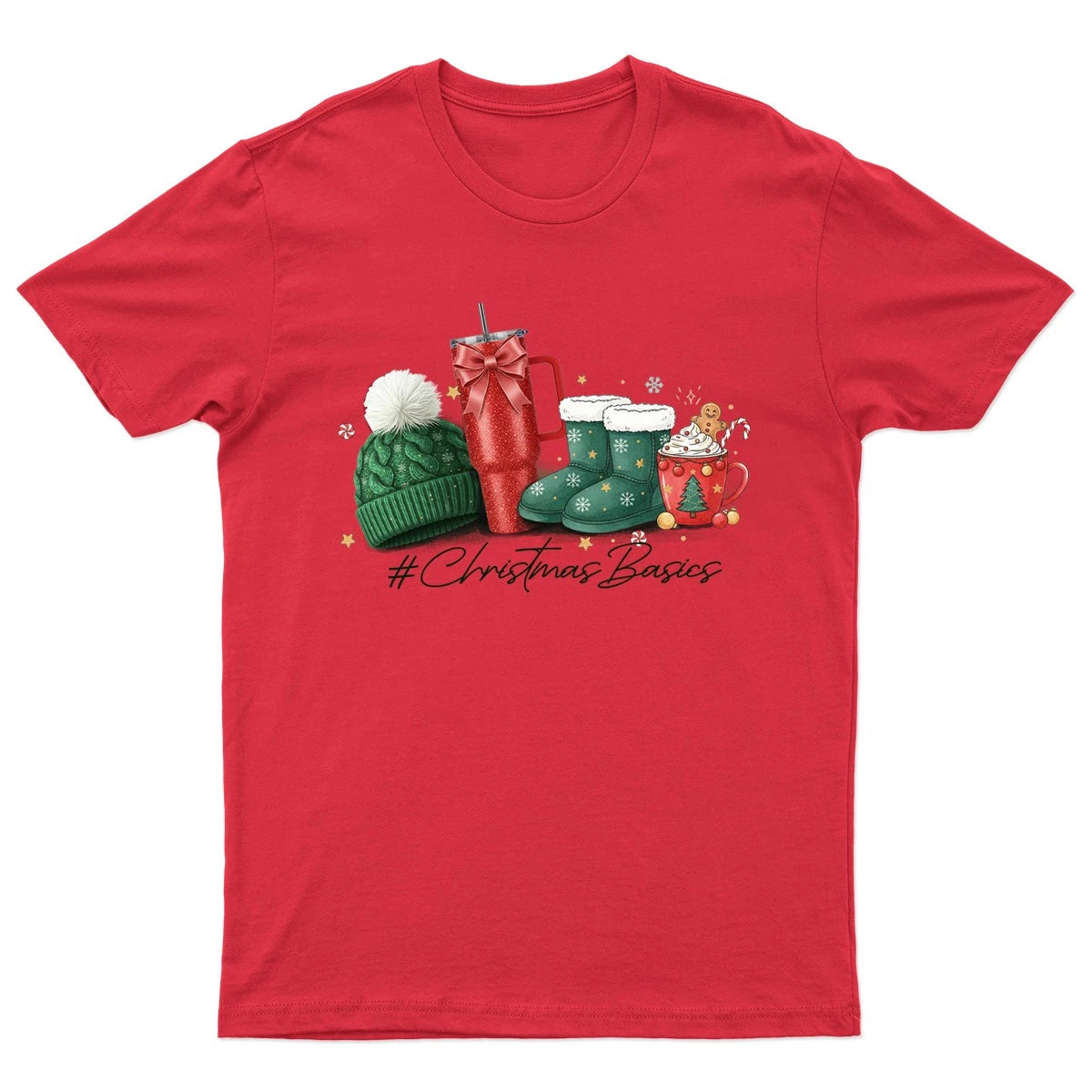 Christmas Basics Holiday Winter T-Shirt Unisex Gift Retro Seasonal Funny Xmas