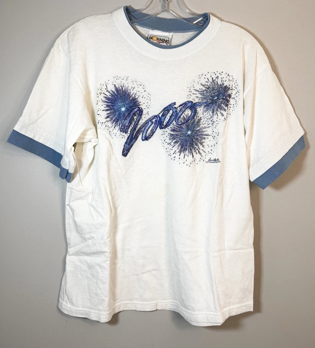 Morning Sun Vintage Millennium 2000 Celebration Tee Shirt Men’s Medium Y2K