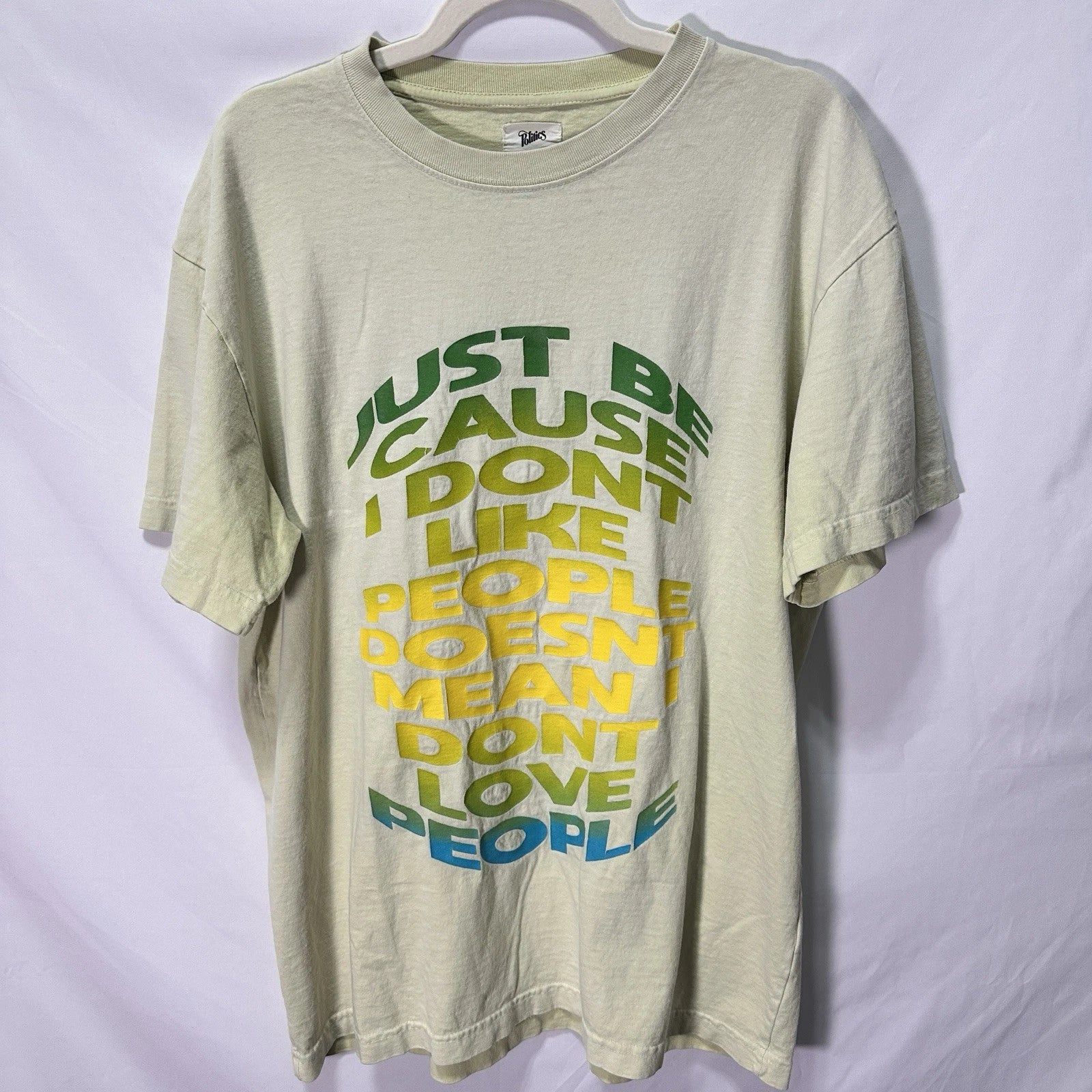Polite Society Funny Quote Graphic T Shirt Mens L Made in USA Humor Tee
