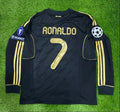 C.Ronaldo #7 Real Madrid Away Jersey Black 2011/12 Football Long Sleeve All size