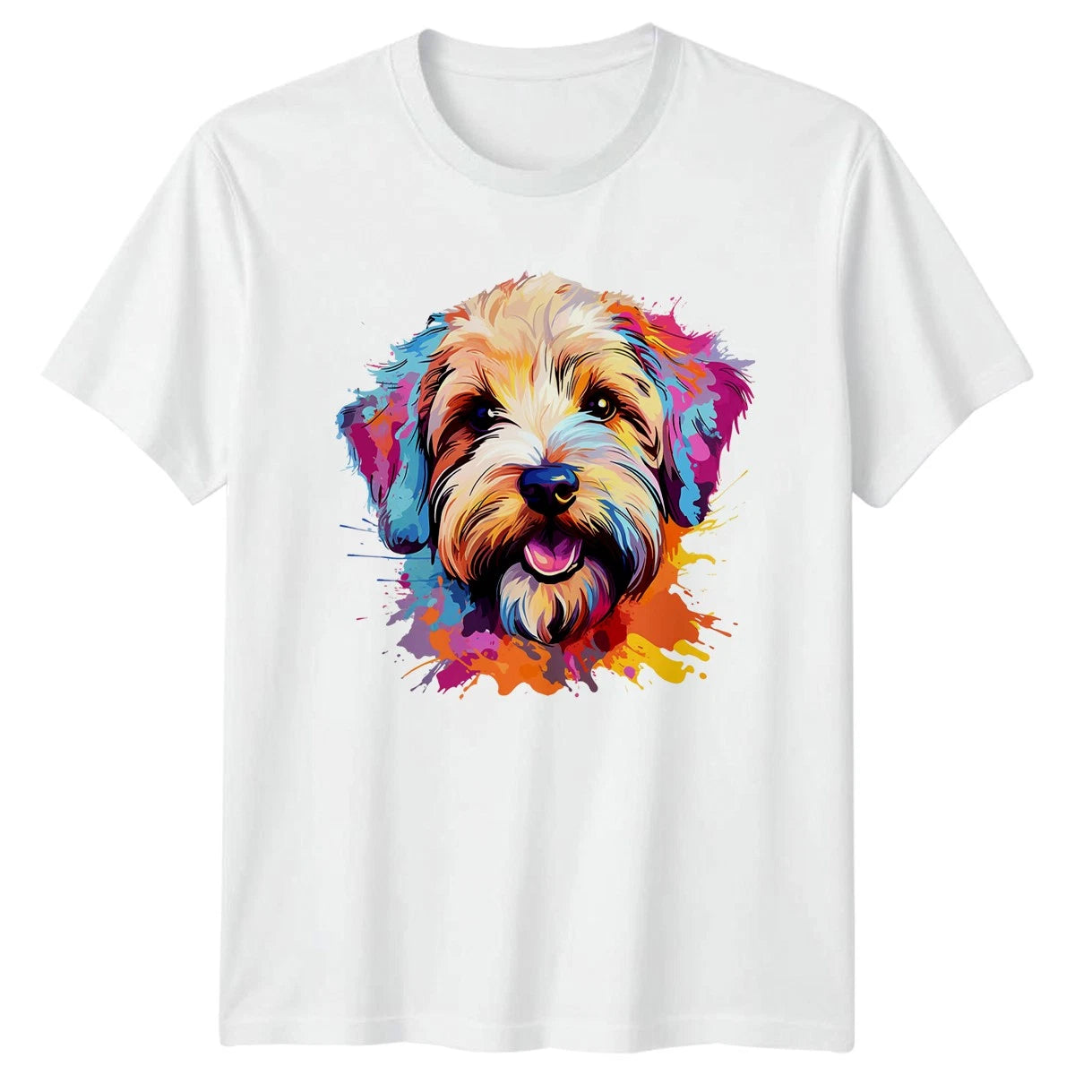 Colorful Dog Face T-Shirt Pet Portrait Dog Lover Gift For Him And Her