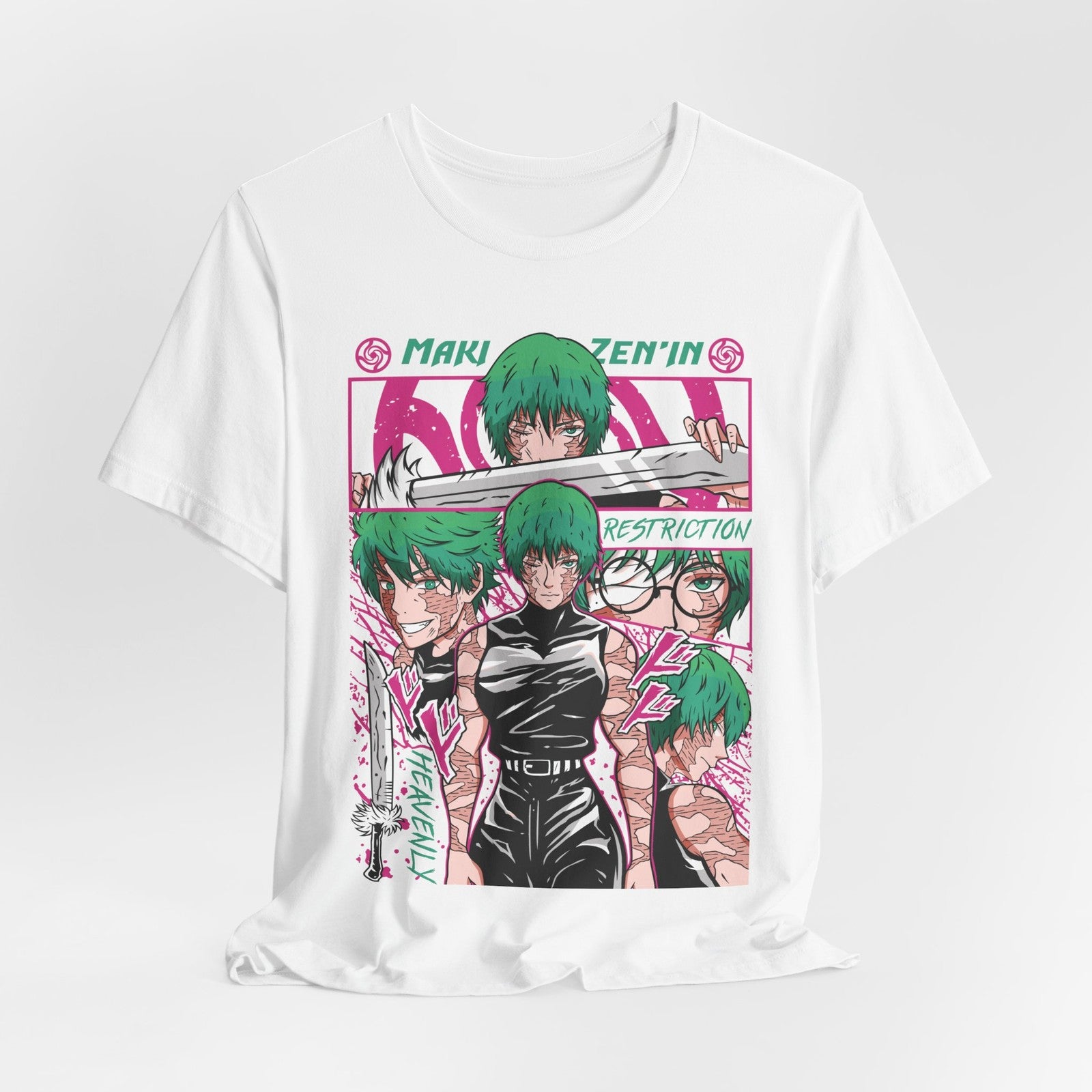 JJK Green-Haired Anime Character Maki Tee | Manga Panel Graphic T-Shirt