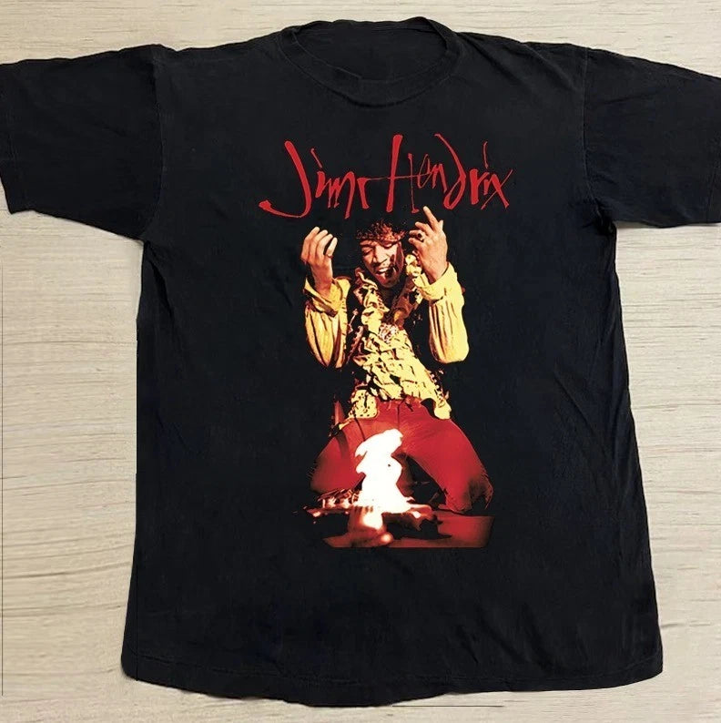 Jimi Hendrix set fire guitar live Unisex T-Shirt S-5XL Q9458