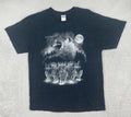Vintage GILDAN Y2K Adult XL Black Short Sleeve T Shirt Wolf Nature Graphic Print