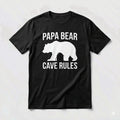 Papa Bear Cave Rules Tee Funny Father’s Day Gift for Dad