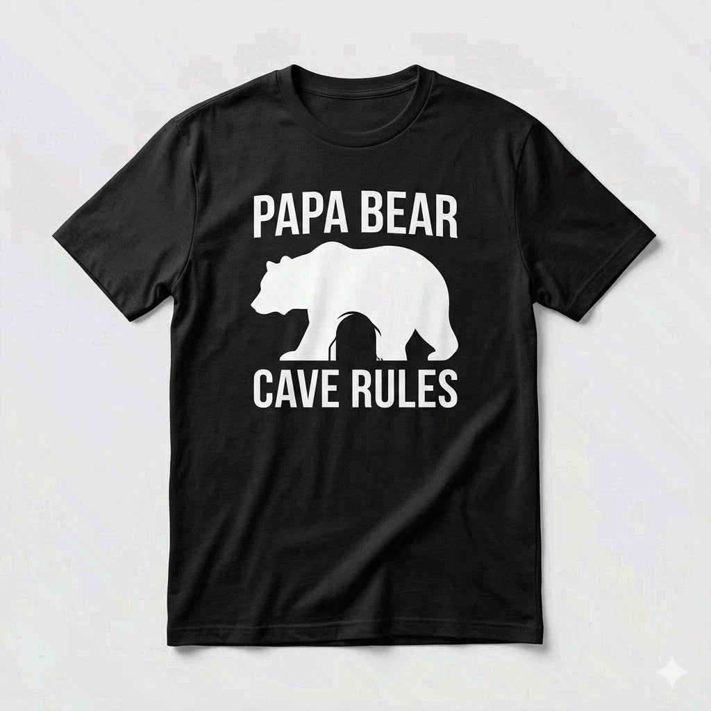 Papa Bear Cave Rules Tee Funny Father’s Day Gift for Dad