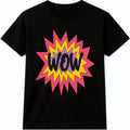 WOW Comic T Shirt Colorful Starburst Graphic Tee Pop Art Retro Streetwear Top