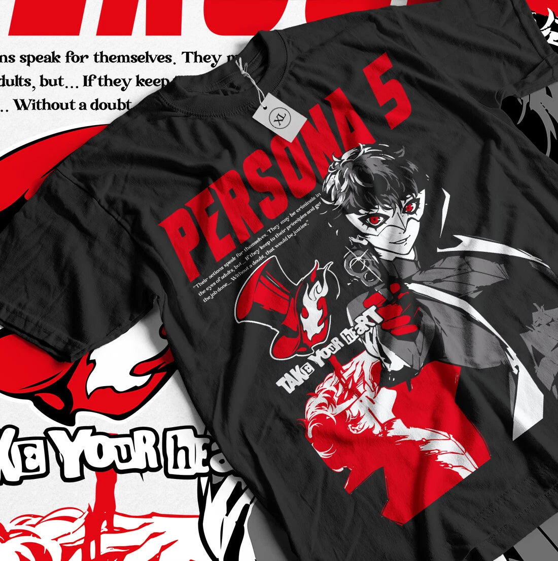 Persona 5 T-shirtGoro Akechi Shin Megami Tensei Anime Manga Gift Shirt All Size